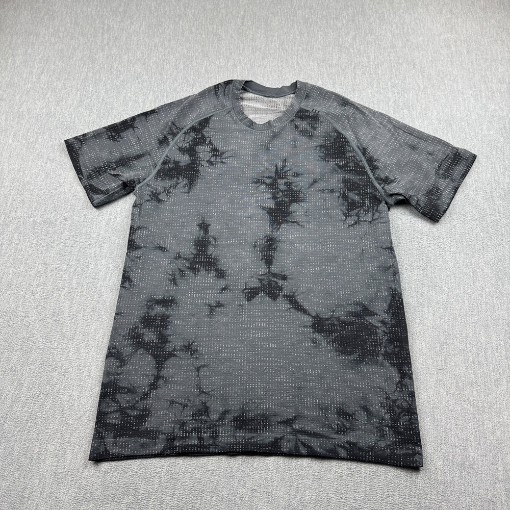 Lululemon Shirt Mens Medium Gray Tie Dye Meta Vent Tech 2.0 Tee Training Workout